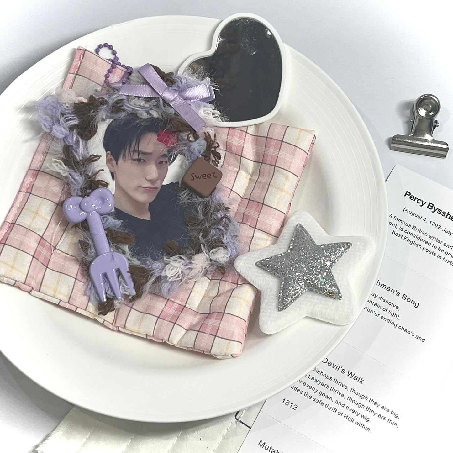 003 Handmade Dreamy Lavender Brown Kpop Photocard Holder