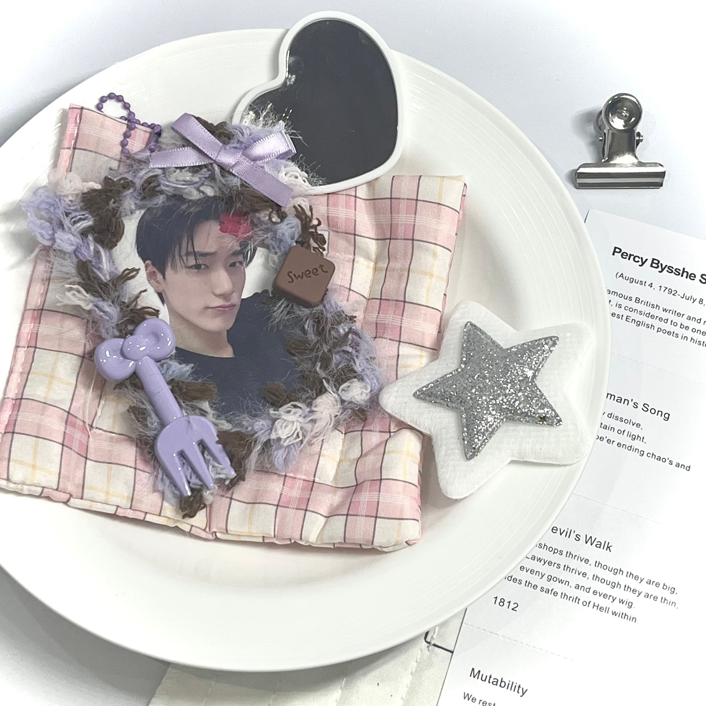 003 Handmade Dreamy Lavender Brown Kpop Photocard Holder