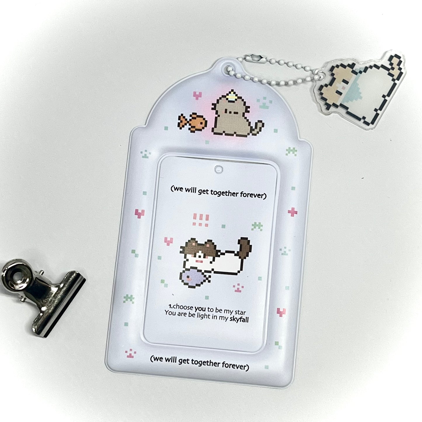 011 Pixel Cat Soft-PVC Photocard Holder — Bag-Friendly Protector