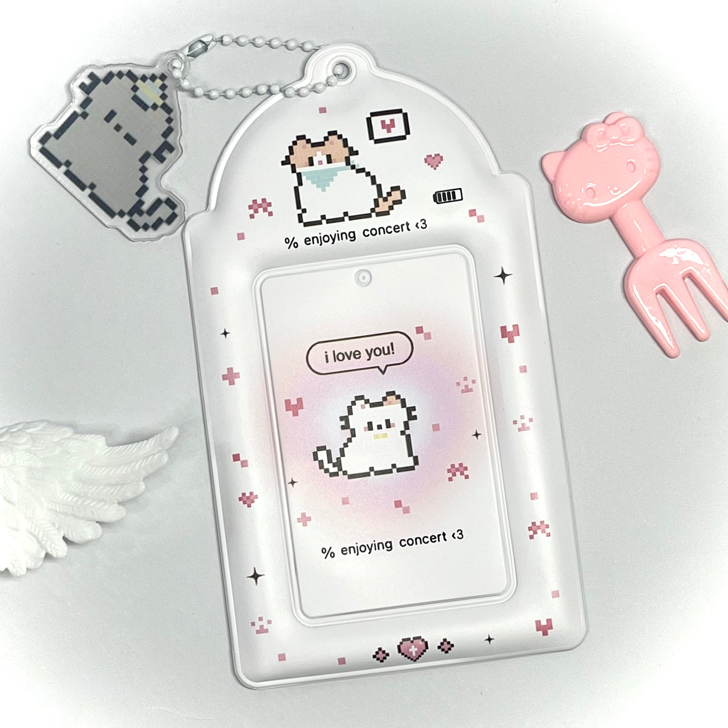 011 Pixel Cat Soft-PVC Photocard Holder — Bag-Friendly Protector