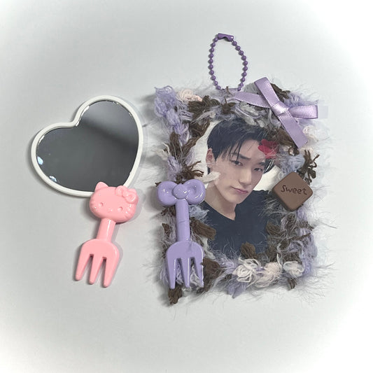 003 Handmade Dreamy Lavender Brown Kpop Photocard Holder