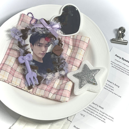 003 Handmade Dreamy Lavender Brown Kpop Photocard Holder