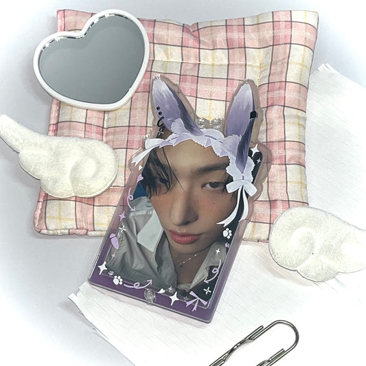 010 Purple Bunny Hard-Shell Photocard Holder (Rigid Protector)