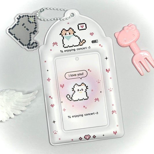011 Pixel Cat Soft-PVC Photocard Holder — Bag-Friendly Protector