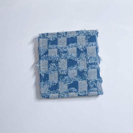 [024] Denim Checkered Photocard Album(1-grid) — Perfect for Display, 20 Pages