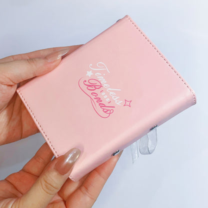 [030] Pink Leather Photocard Album with Strap(1-grid) — Sweet & Portable, 20 Pages