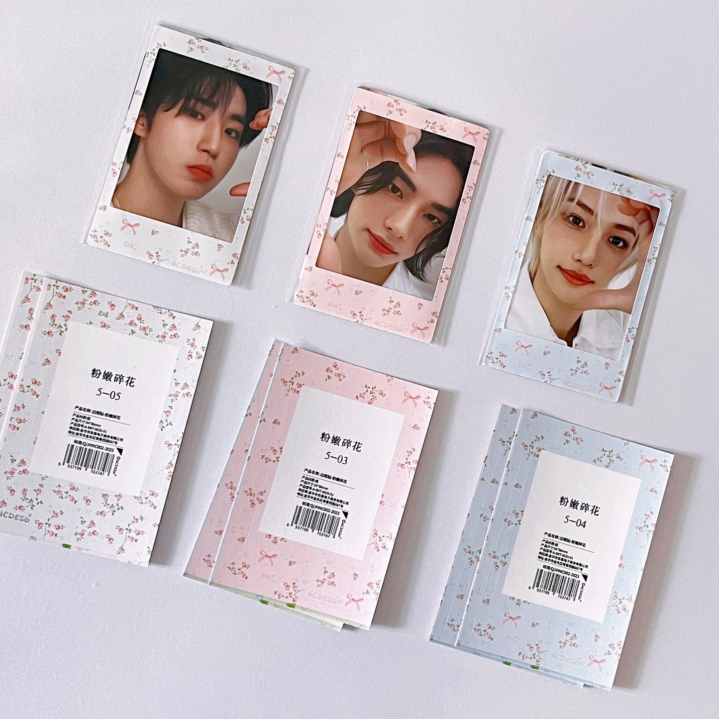 [033] Polaroid-Style Frame Stickers for Sleeves — Spring Floral Design
