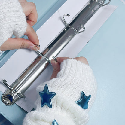 [035] A4 9-Pocket Binder — White & Blue, Premium PU Cover