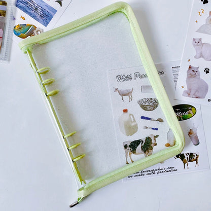 [041] A5 Zipper Photocard Binder — Clear PVC Cover with Colorful Edges