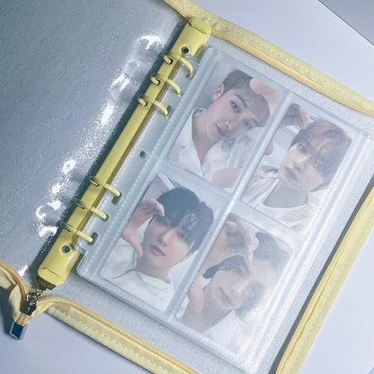 [041] A5 Zipper Photocard Binder — Clear PVC Cover with Colorful Edges
