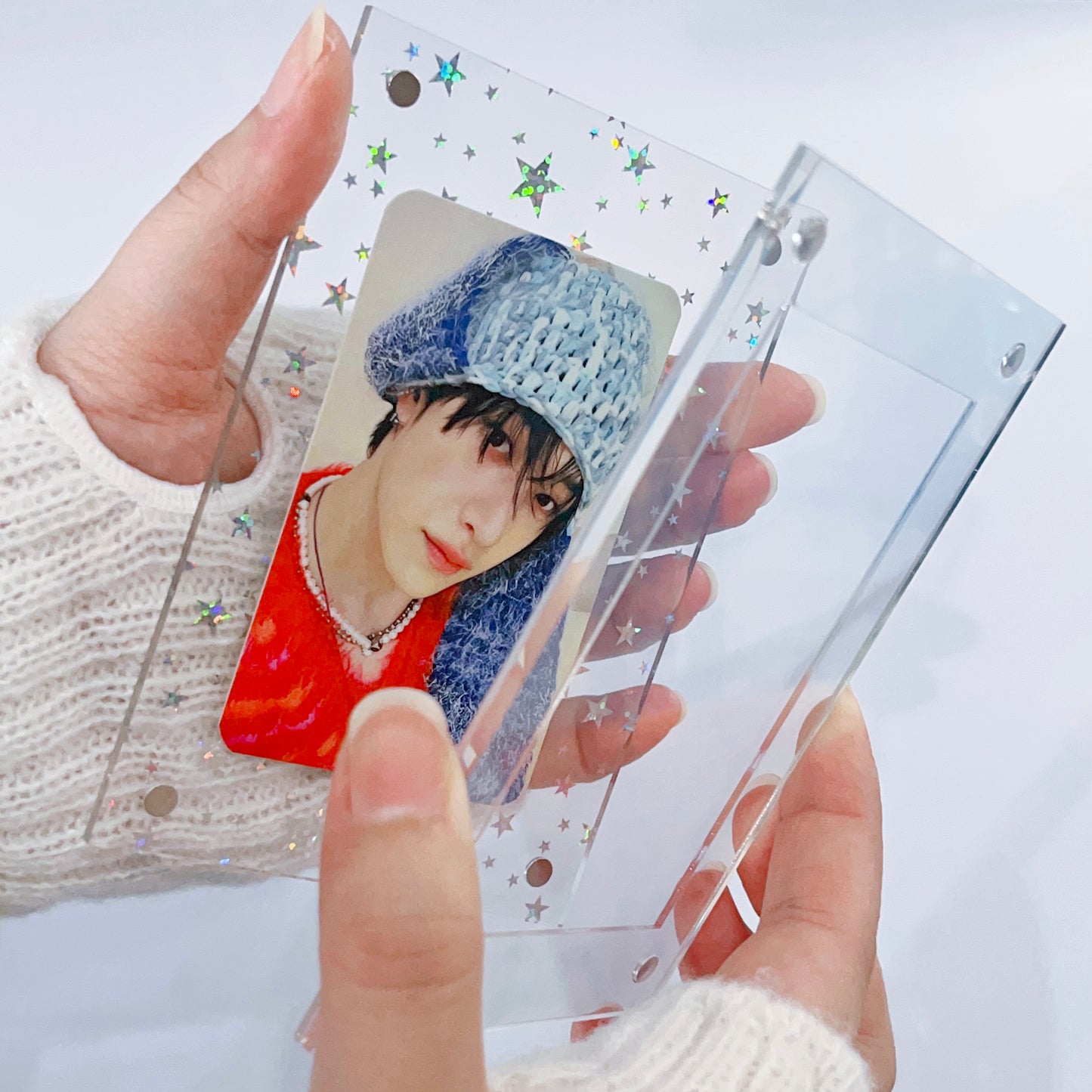 [047] Star Sparkle Card Case — with Clear Display Stand