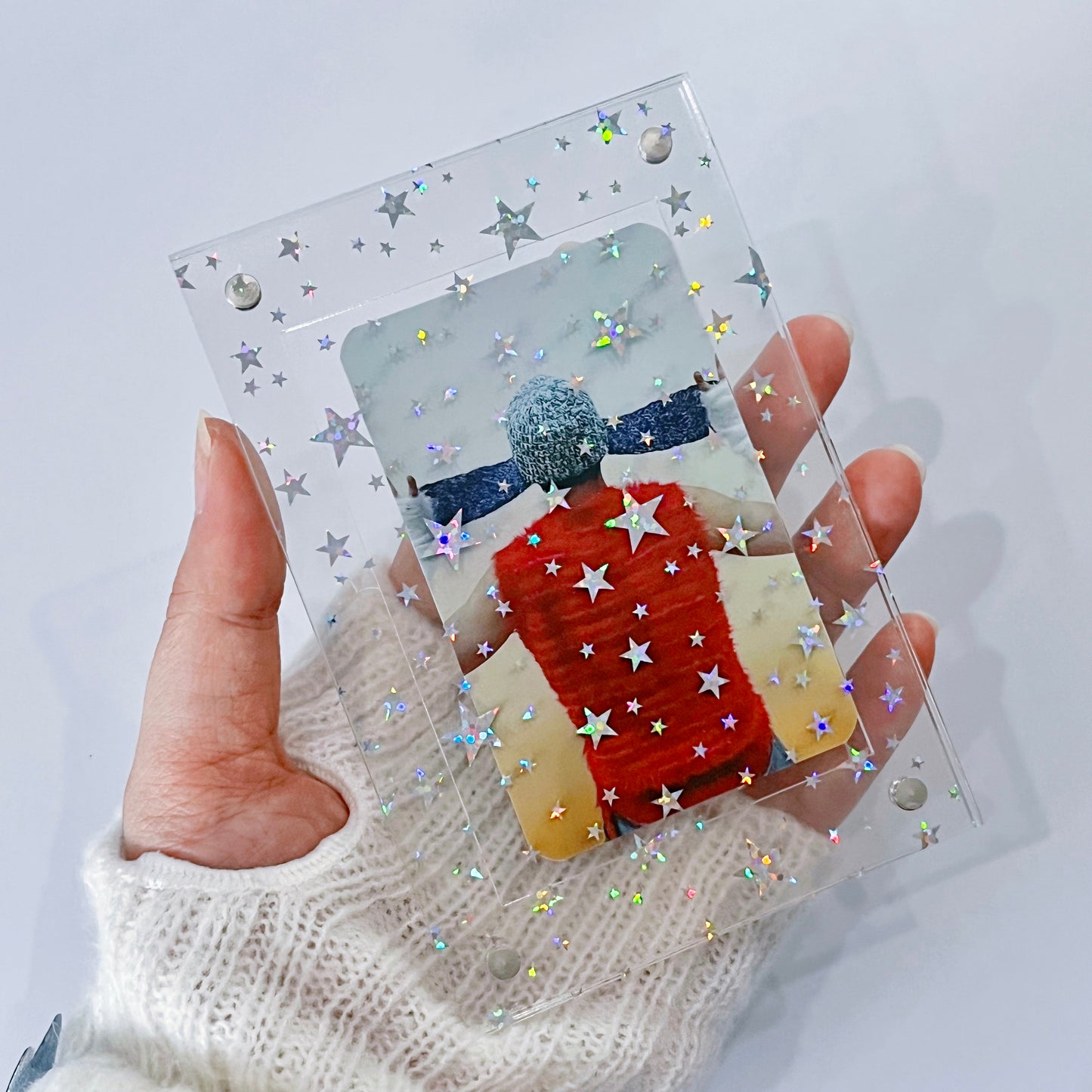 [047] Star Sparkle Card Case — with Clear Display Stand