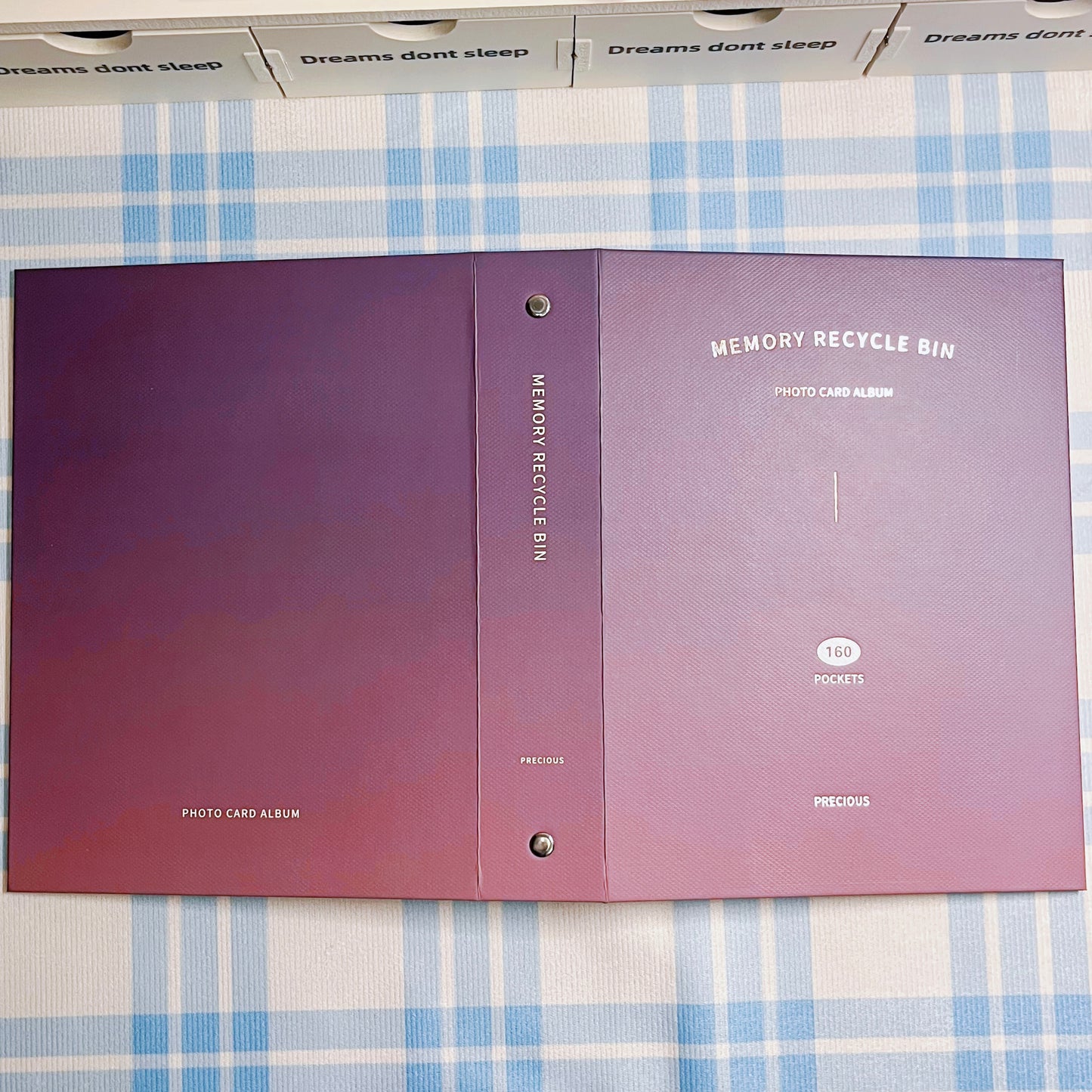 [048] A5 4-Pocket Album — Deep Blue Gradient, Paper Cover with Silver Foiling