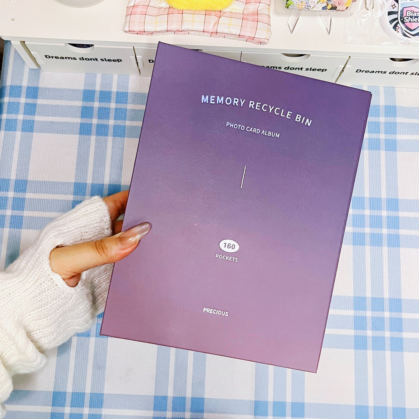 [048] A5 4-Pocket Album — Deep Blue Gradient, Paper Cover with Silver Foiling