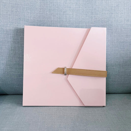 [050] Paste-in Photo Album — Pure Pink, Leather Cover with 20 Refillable Pages