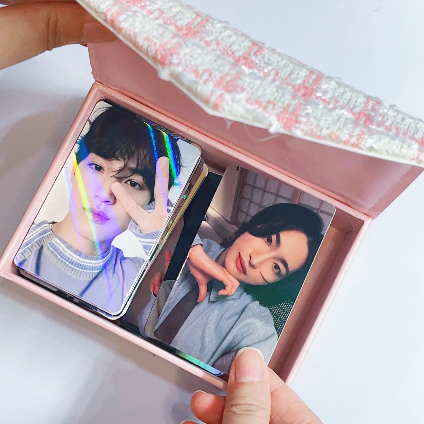 [052] Cute Photocard Storage Box — Tweed & Plush Style -3 Versions