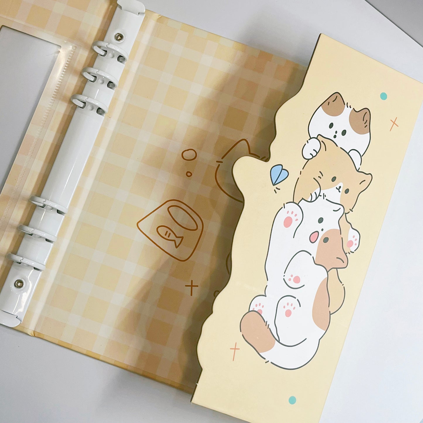 [054] A5 Photocard Binder — Cat Design with Full Wrap Magnetic Closure