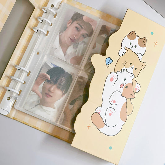 [054] A5 Photocard Binder — Cat Design with Full Wrap Magnetic Closure