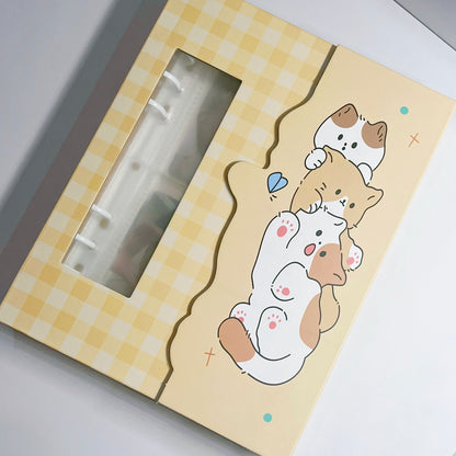[054] A5 Photocard Binder — Cat Design with Full Wrap Magnetic Closure