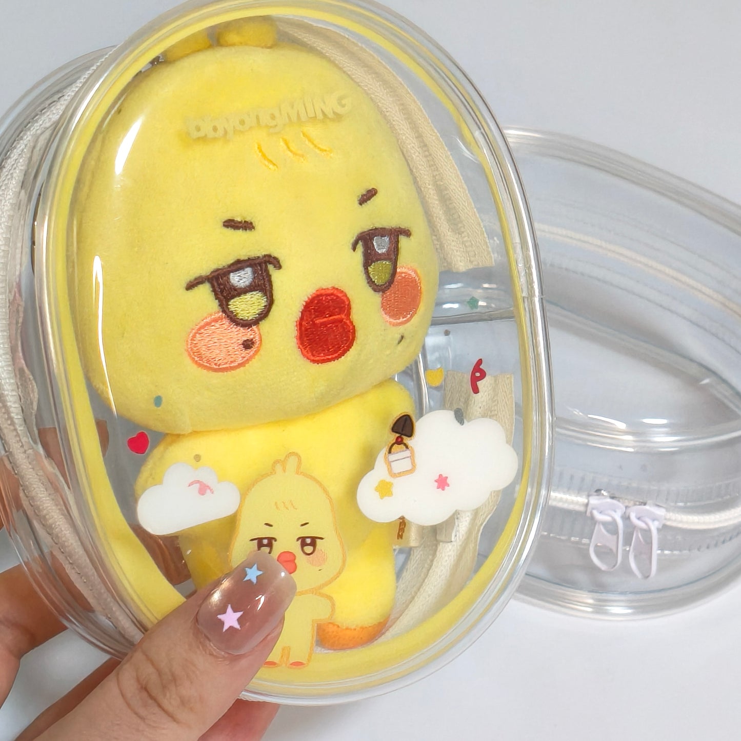 [079] ANITEEZ Clear Animal-Themed Storage Pouch for Dolls & Daily Use Ultra-Clear PVC Compact Lightweight 13.5x10.5x5cm