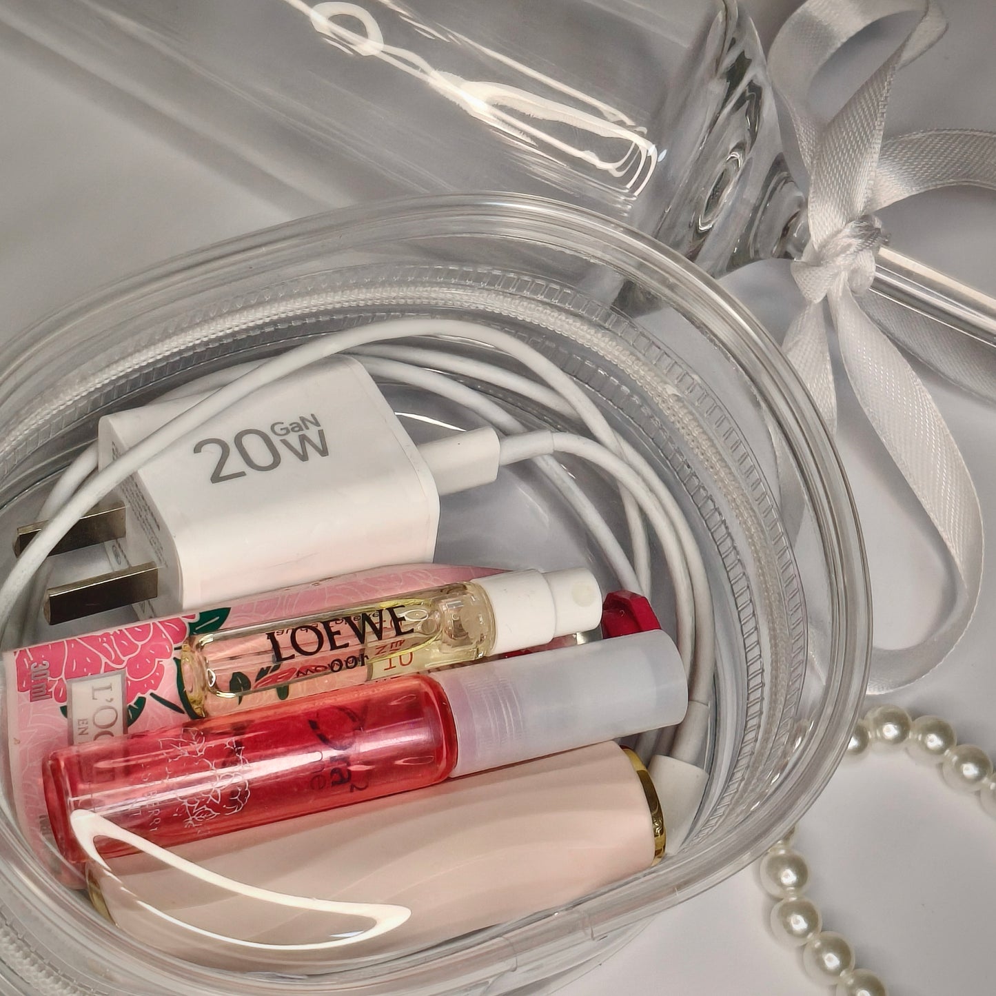 [079] ANITEEZ Clear Animal-Themed Storage Pouch for Dolls & Daily Use Ultra-Clear PVC Compact Lightweight 13.5x10.5x5cm