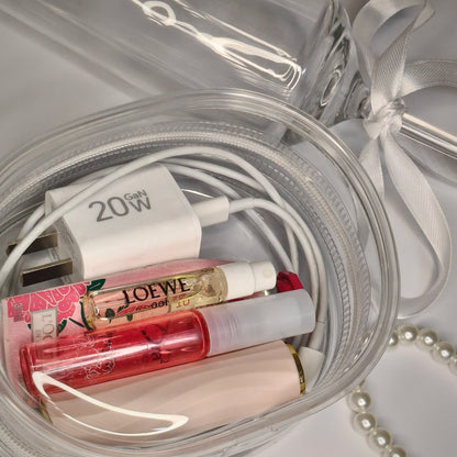 [079] ANITEEZ Clear Animal-Themed Storage Pouch for Dolls & Daily Use Ultra-Clear PVC Compact Lightweight 13.5x10.5x5cm