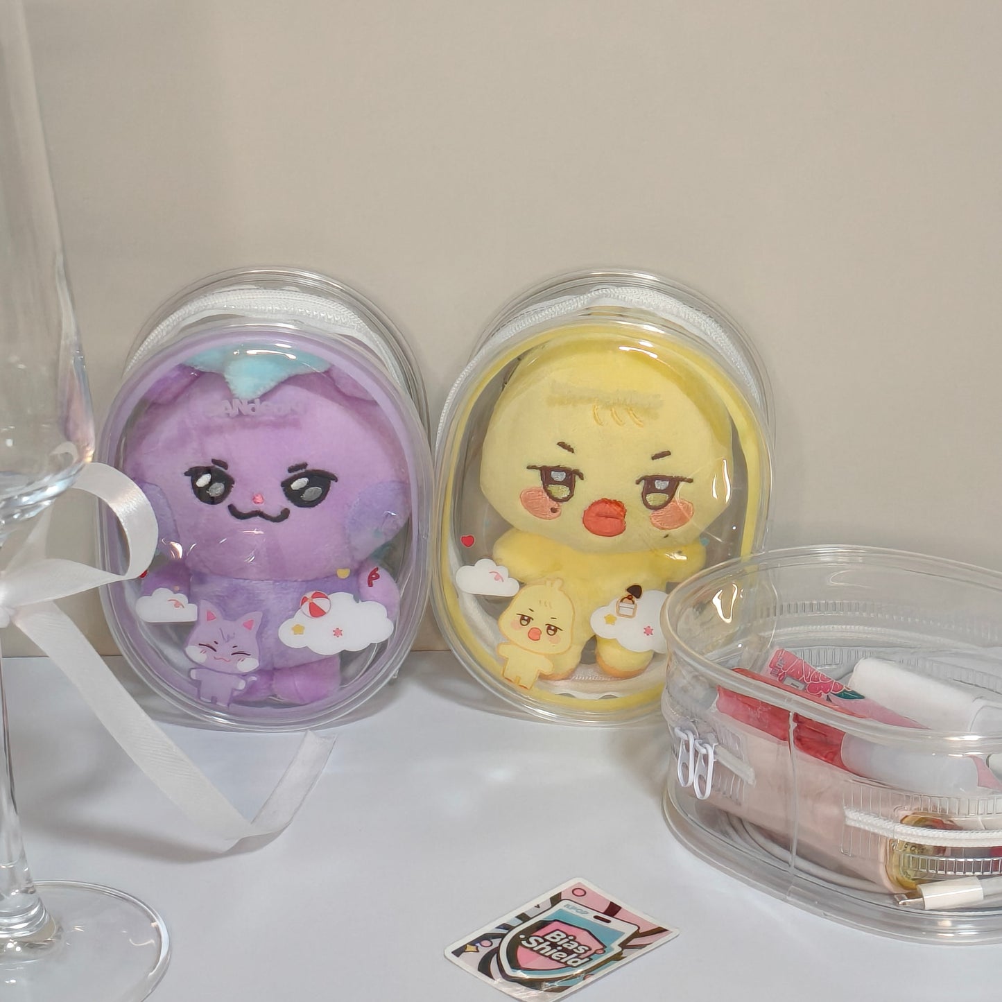 [079] ANITEEZ Clear Animal-Themed Storage Pouch for Dolls & Daily Use Ultra-Clear PVC Compact Lightweight 13.5x10.5x5cm