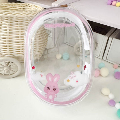 [079] ANITEEZ Clear Animal-Themed Storage Pouch for Dolls & Daily Use Ultra-Clear PVC Compact Lightweight 13.5x10.5x5cm