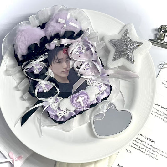 004 Handmade Purple Cat Kpop Photocard Holder