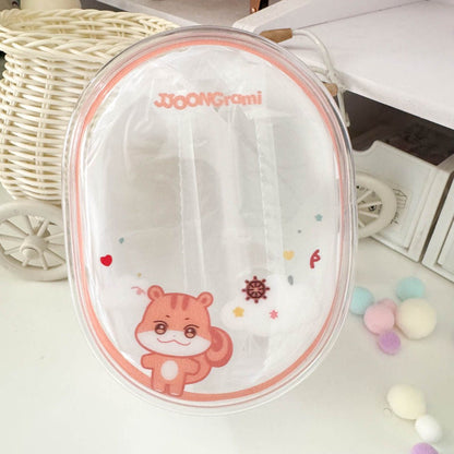 [079] ANITEEZ Clear Animal-Themed Storage Pouch for Dolls & Daily Use Ultra-Clear PVC Compact Lightweight 13.5x10.5x5cm