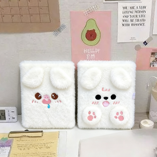 [059] A5 Plush Photocard Binder — Puppy & Pig Embroidery Design