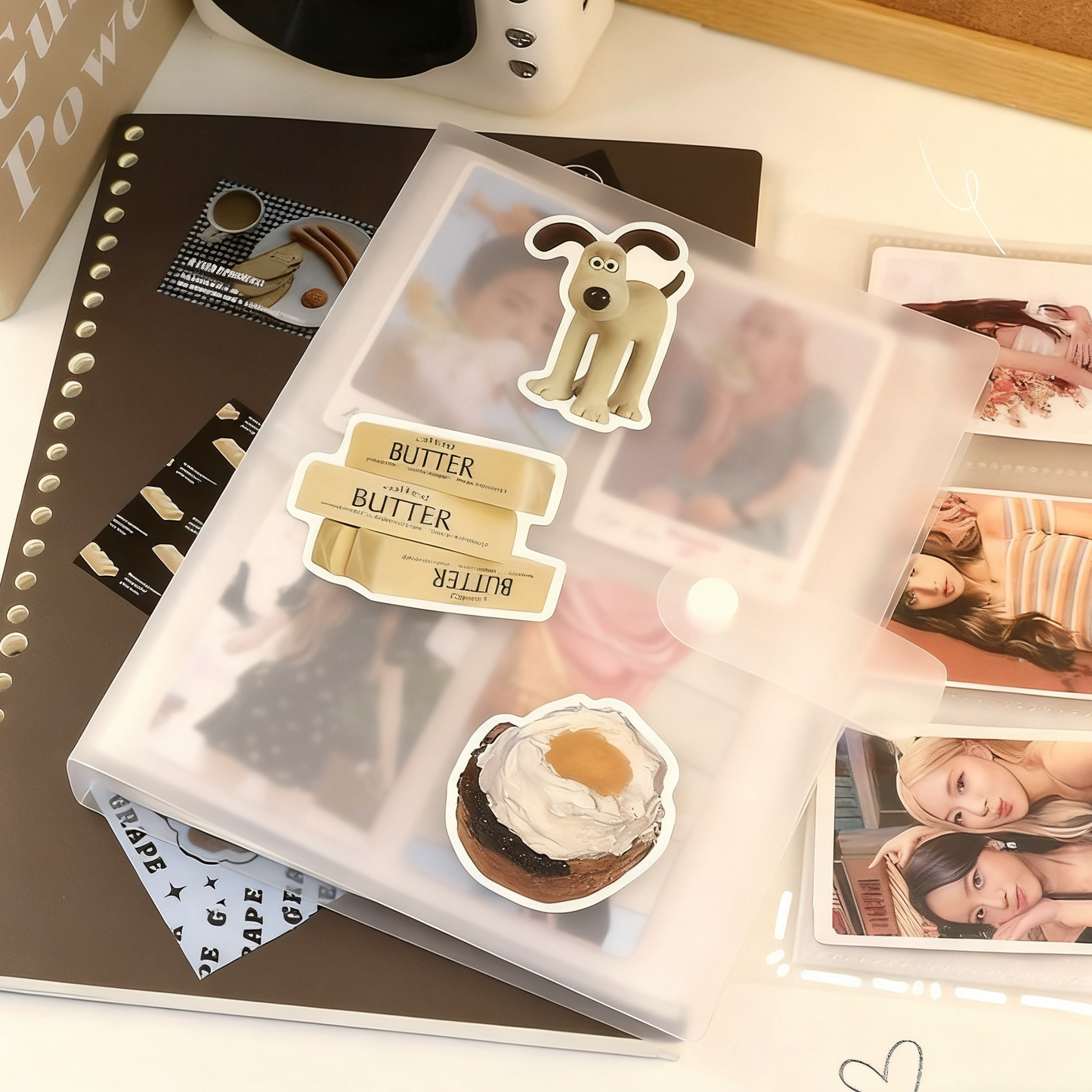 [055] A5 4-Pocket Album — Frosted Cover with Snap Button