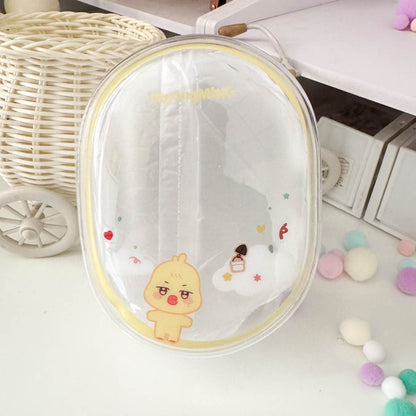 [079] ANITEEZ Clear Animal-Themed Storage Pouch for Dolls & Daily Use Ultra-Clear PVC Compact Lightweight 13.5x10.5x5cm