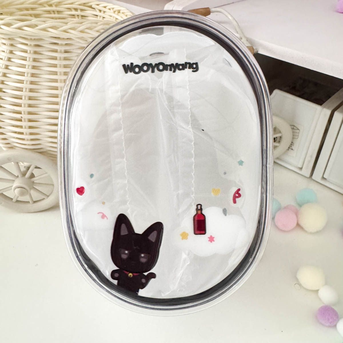 [079] ANITEEZ Clear Animal-Themed Storage Pouch for Dolls & Daily Use Ultra-Clear PVC Compact Lightweight 13.5x10.5x5cm